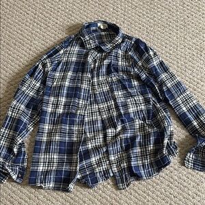 Love Notes Blue and White Button Down Shirt